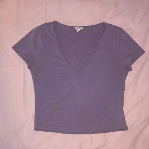 Cropped purple tee